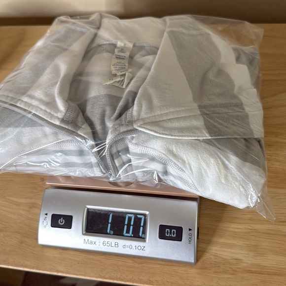 Lululemon Stride High Neck Jacket White Gray Stripes - Picture 11 of 11